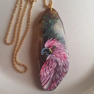 Agate bird necklace